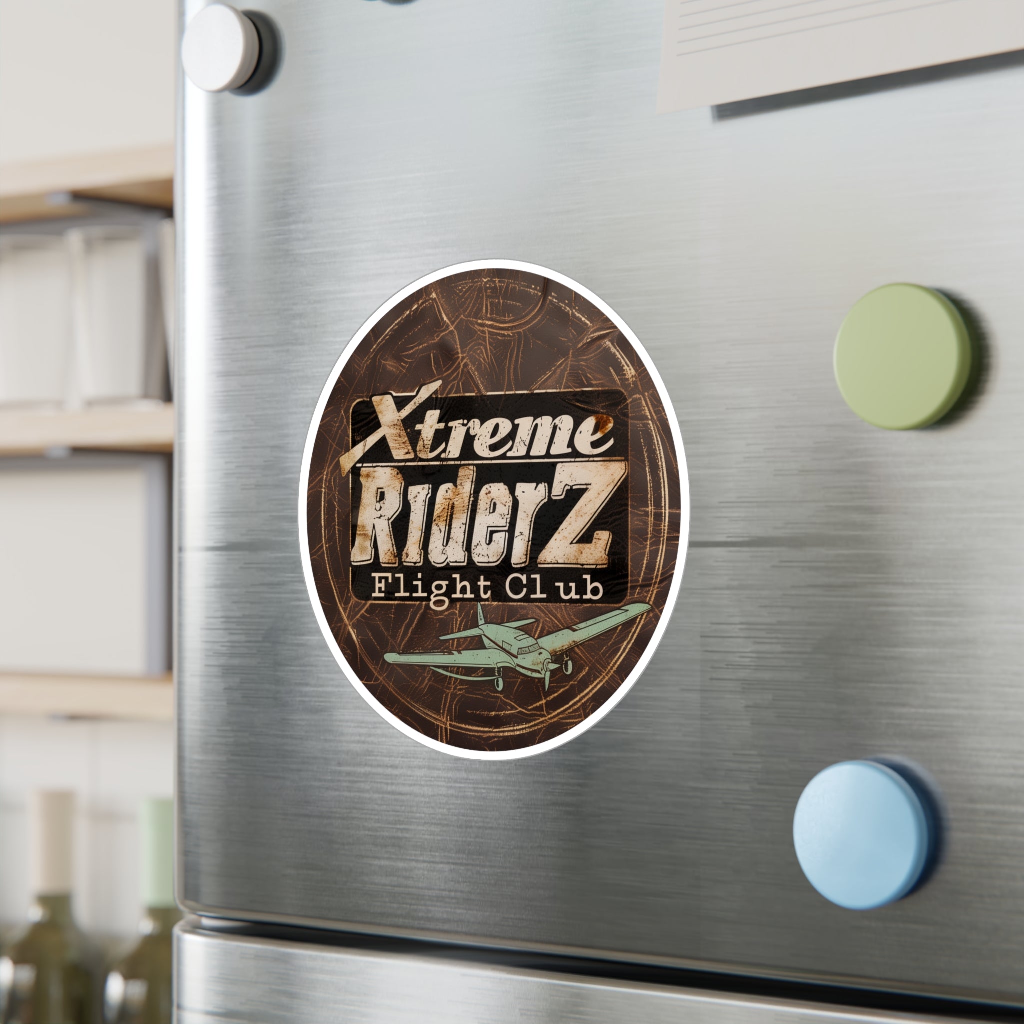 Flight Club Retro Vintage - Xtreme Riderz- Vinyl Decal Round